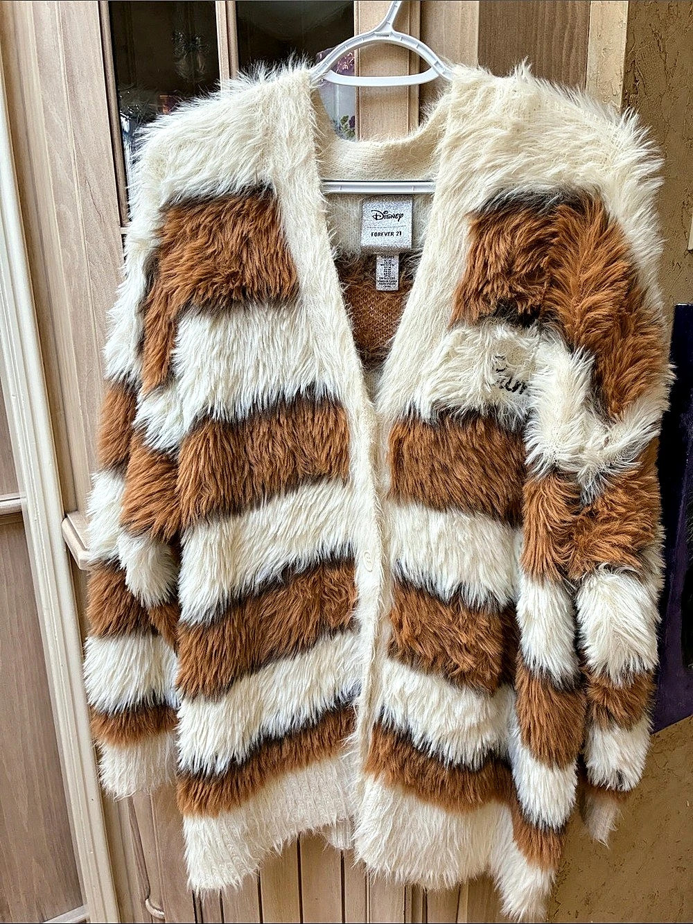 Disney Forever 21 Bambi Faux Fur Jacket Color Block Faux Fur Jacket Size Medium